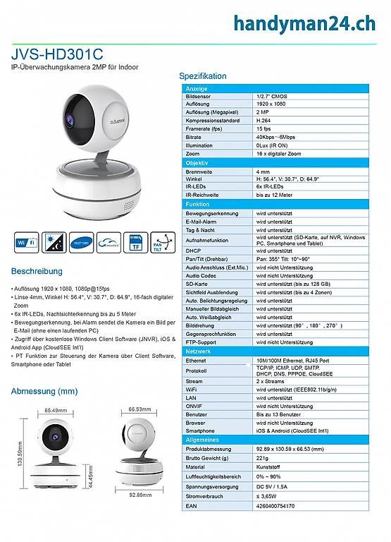 Webcams: WiFi - Kamera HD301C – Neu und originalverpackt aus Dietikon von inf_xq5h 2