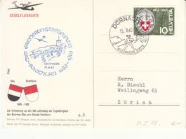 Segelflugkarte Erinnerungssegelflug Egerkingen 1963