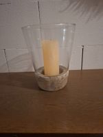 Windlicht Glas/Stein - Kerzenständer Deko