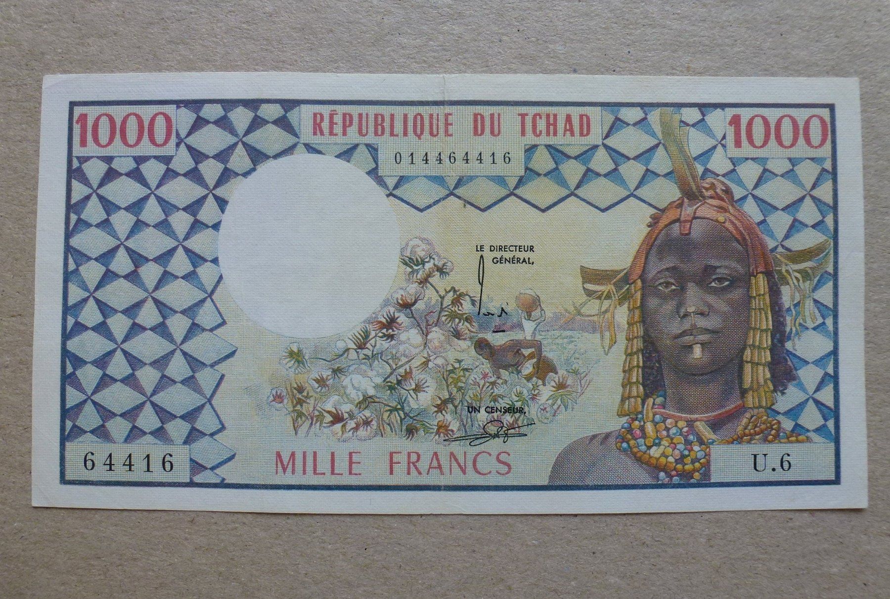 Billets de banque: Tchad ++ 1000 Francs ND (1973) – D'occasion à Walkringen par Casablanca777