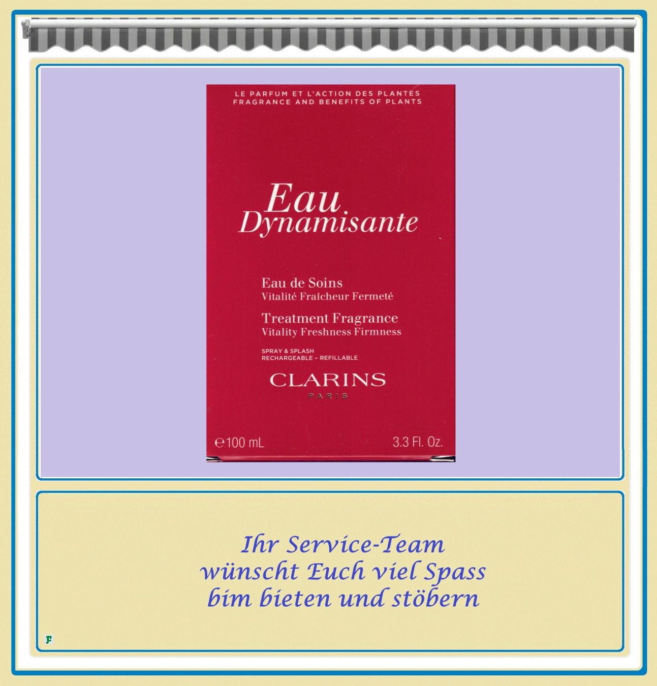 Clarins Profumi & Eau de Toilette: CLARINS PARIS • Eau Dynamisante 100 ml – Nuovo e nell'imballaggio originale da Münchwilen TG venduto da FDOF_SHOP 3