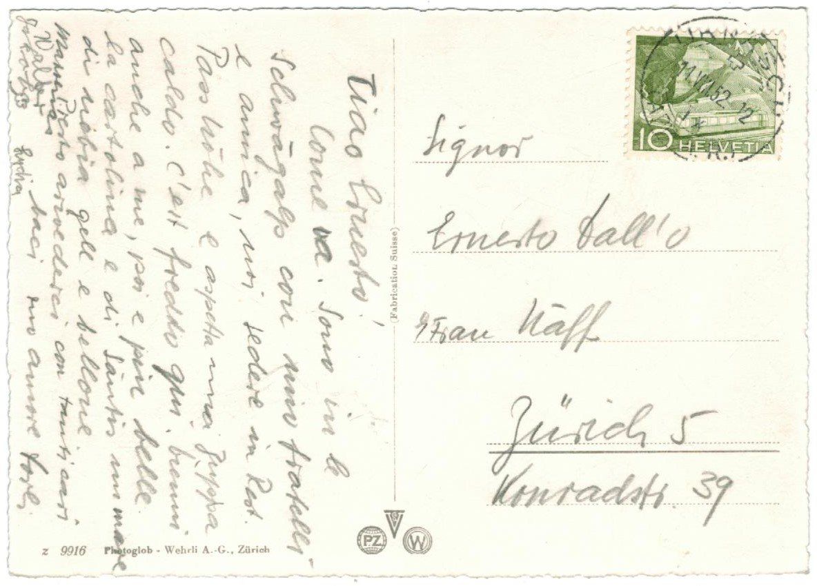 Cartoline postali: AK Bergstation der Säntis-Schwebebahn 1952 – Usato da Zürich venduto da Tolima194 1