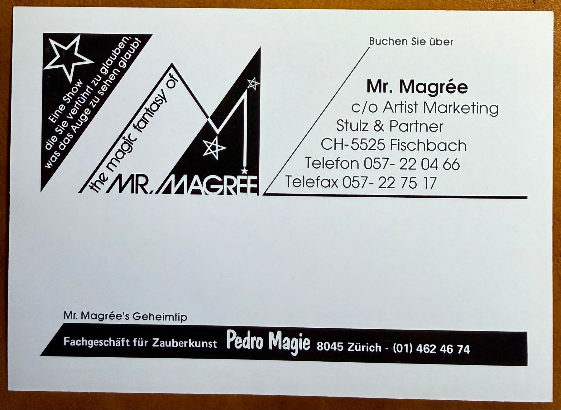 Autogramme: Mr. Magrée - The Magic Fantasy - Autogramme – Gebraucht aus Lutry von Ediego 1