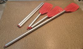 Paddel Set Aluminium rot 3 Stueck neuwertig