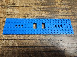 lego 6584a Blue Train Base 6 x 24 with 3 Round Holes