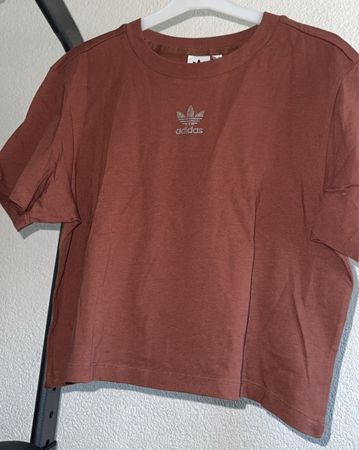 CropTop T-Shirt Adidas braun-rot Grösse 46