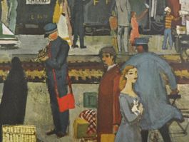 Schulwandbild 90 Bahnhof Jean Latour 1956 #nap