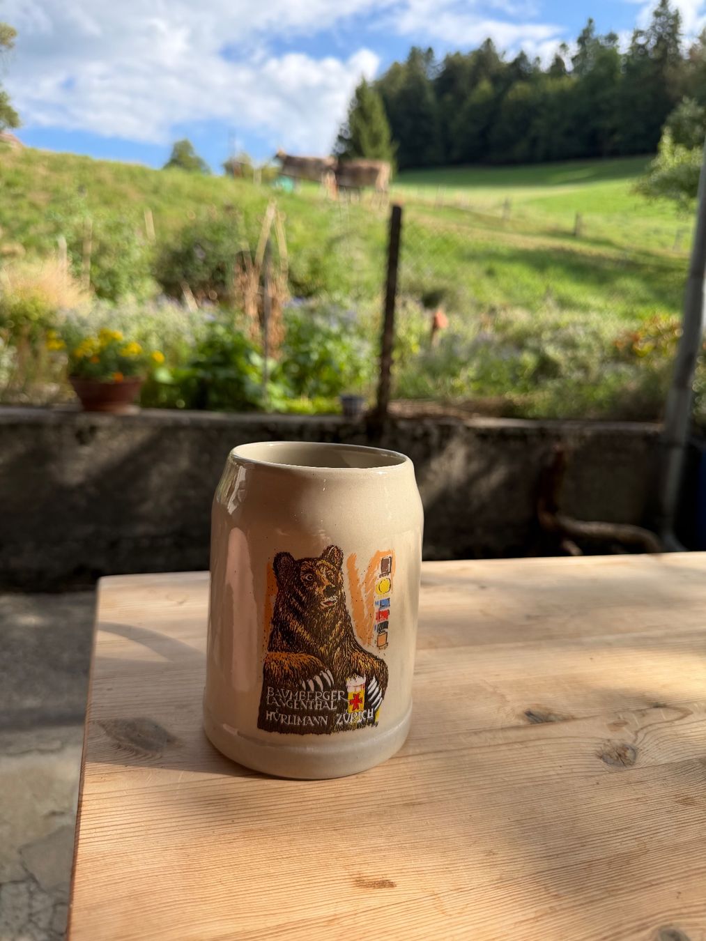Hürlimann Bicchieri: Bierkrug Baumberger Hürlimann – Usato da Huttwil venduto da Burk3