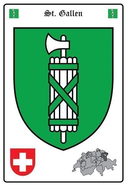 Insegne: Blechschild-WAPPEN ST. GALLEN – Nuovo e nell'imballaggio originale da Rupperswil venduto da big-one-sale