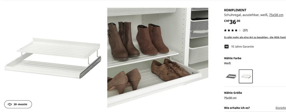 IKEA Komplement / 1 Schuhregal, ausziehbar für Pax schrank Kaufen auf