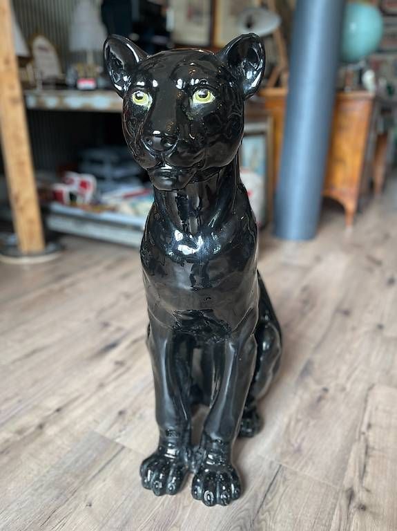 Statuette: Keramikfigur Schwarzer Panther um ca. 1980 – Usato da Nidau venduto da Nintschgu