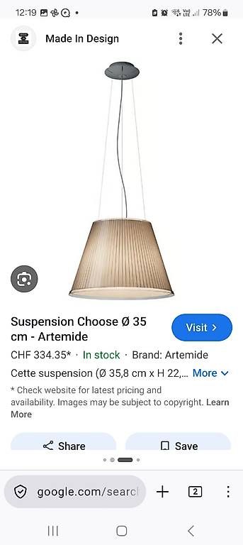 Lampade: Lampe Artemide Choose Suspension – Usato da Lausanne venduto da hector22