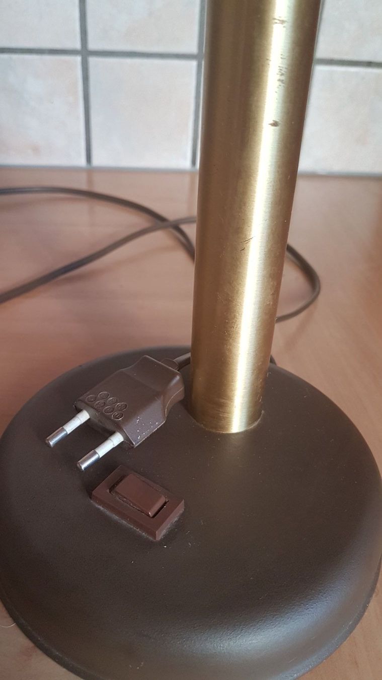 Lampade: Lampe de bureau vintage dorée et marron – Usato da Villiers venduto da san_jn5w 1