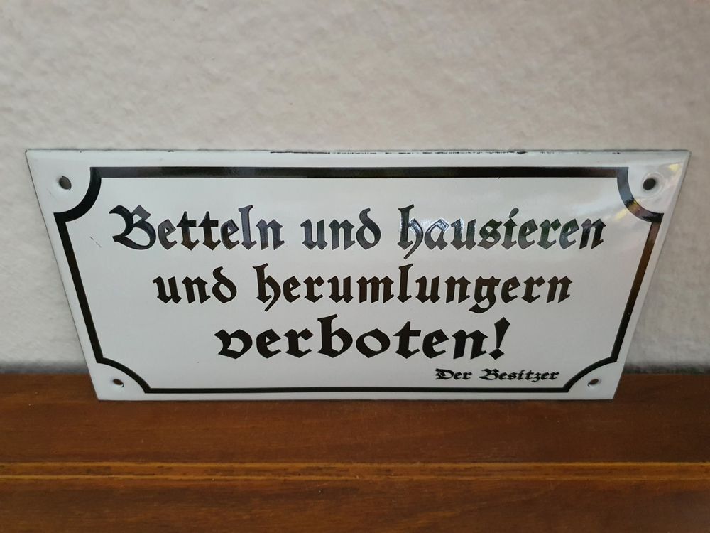 Emailschild Betteln Hausieren Verboten Spruch Emaille Schild Kaufen