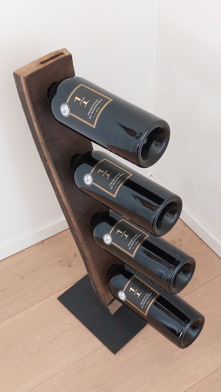 Portabottiglie: Weinflaschenständer aus Eichenfass-Daube (Altholz Eiche) – Nuovo e nell'imballaggio originale da Egnach venduto da Oldwoodstyle 8