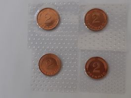 4x 2 Pfennig 1981 Stgl