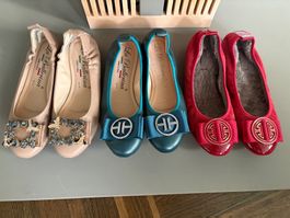 3 Paar Luxus-Ballerinas LA BALLERINA Gr. 39