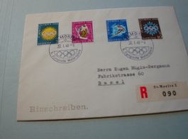 R-Sonderbrief 1948, Satz Olympia St Moritz, gelaufen