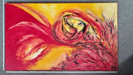 Abstraktes Acrylbild, handgemalt 100x60cm