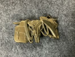 Vintage Gürtelschnalle, Baron Buckles, 1980, Messing Top!