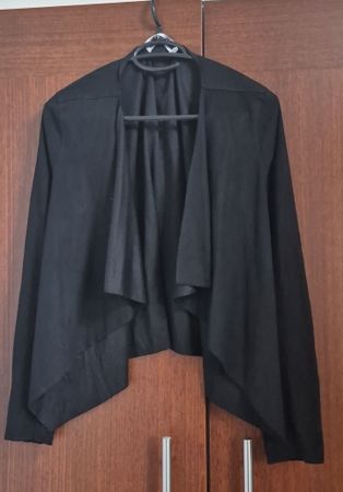 Schwarzer leichter Blazer, Gr. M, elegant, Wildlederoptik