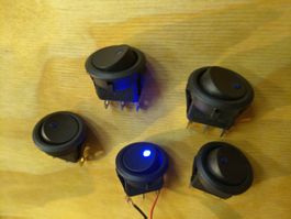 Wippschalter LED blau 20A 12V 20mm 5St
