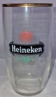 Heineken Bier Glas mit Goldrand / H: ca. 12.5 / Ø: ca. 6