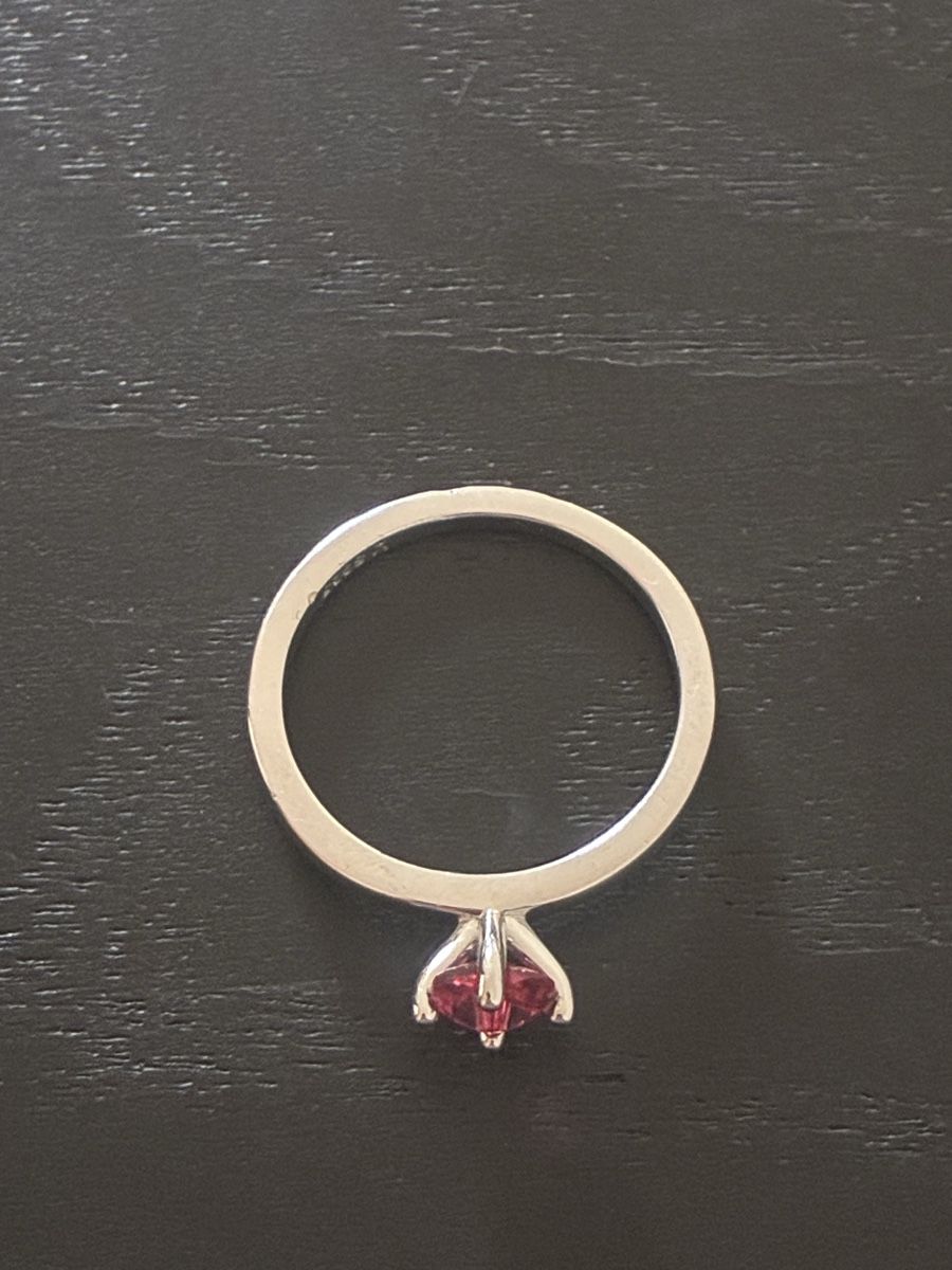 Anelli: Bague Solitaire Cœur Rose / Rubis - Argent 925 (Taille 52) – Usato da Praz (Vully) venduto da Footzone.ch 1
