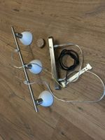 3-flammige Deckenlampe / Wandleuchte in Nickel matt mit weiß
