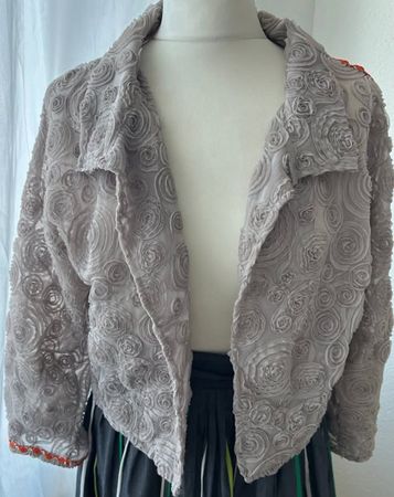 Vintage: graues Kurz-Jäckchen, Jacke, M-L, breiter Schnitt L