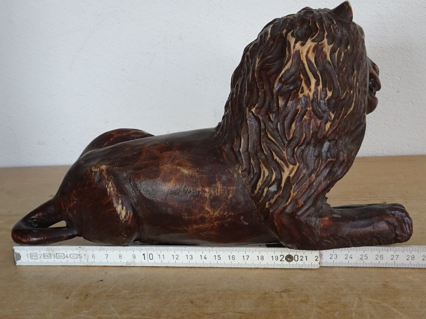 Statuette: antike Schnitzerei Holzfigur Löwe – Usato da Siebnen venduto da niki61 6