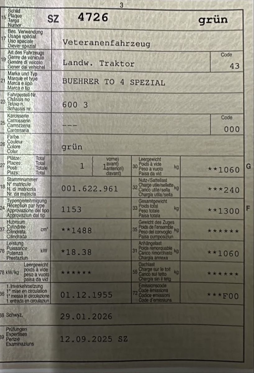 Bührer Trattori: Bührer Traktor – Usato da Reichenburg venduto da franmettle_0 1
