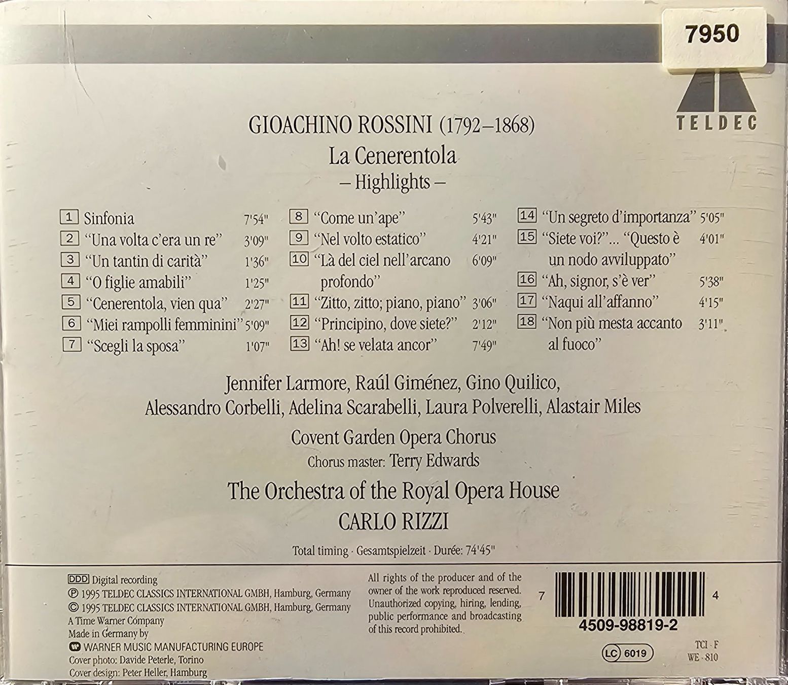 CD: Rossini - La Cenerentola - Highlights – Usato da Wahlen b. Laufen venduto da Cg10 2