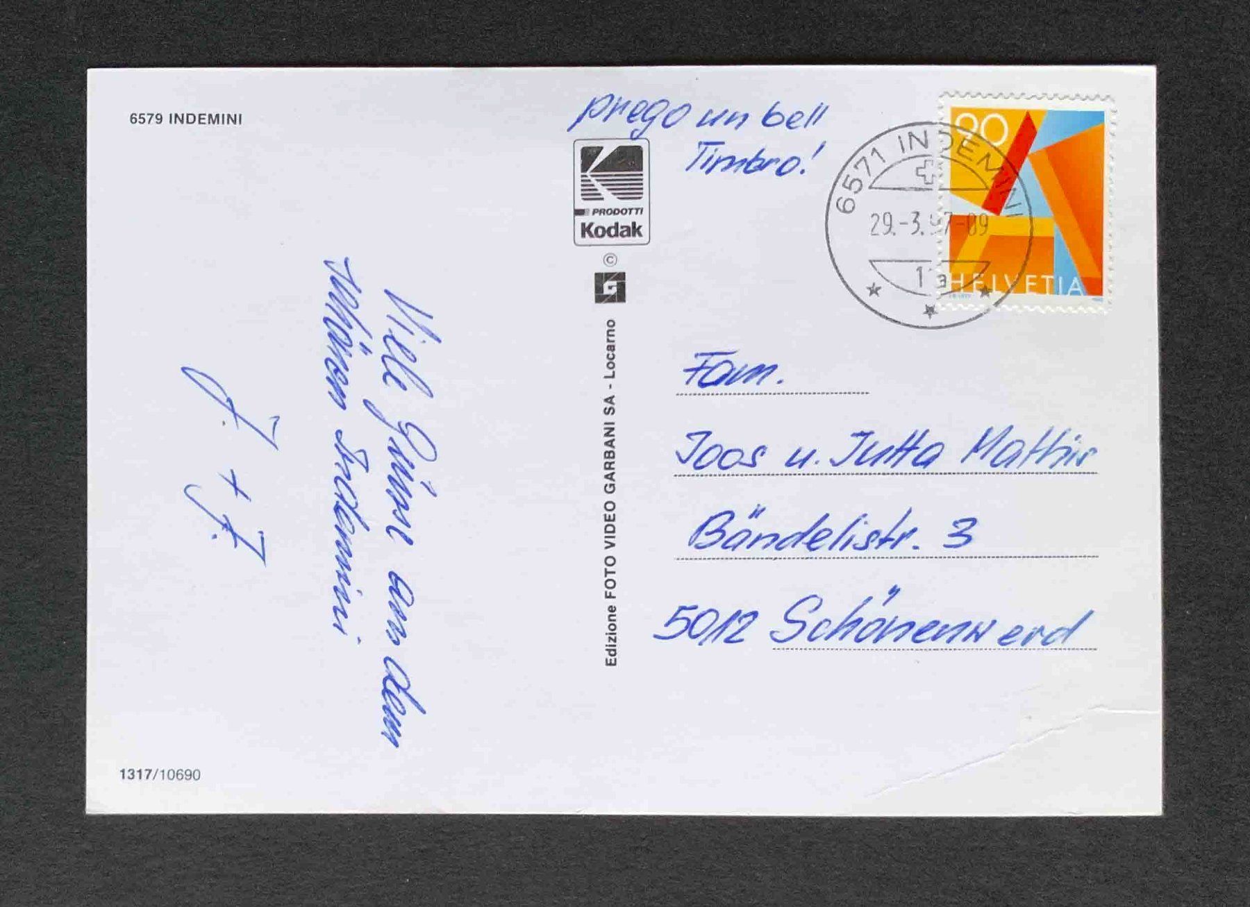 Cartoline postali: AK INDEMINI – Usato da Goldau venduto da artelier1 1