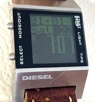 Diesel-Uhr DZ-4173, digital, braunes Leder