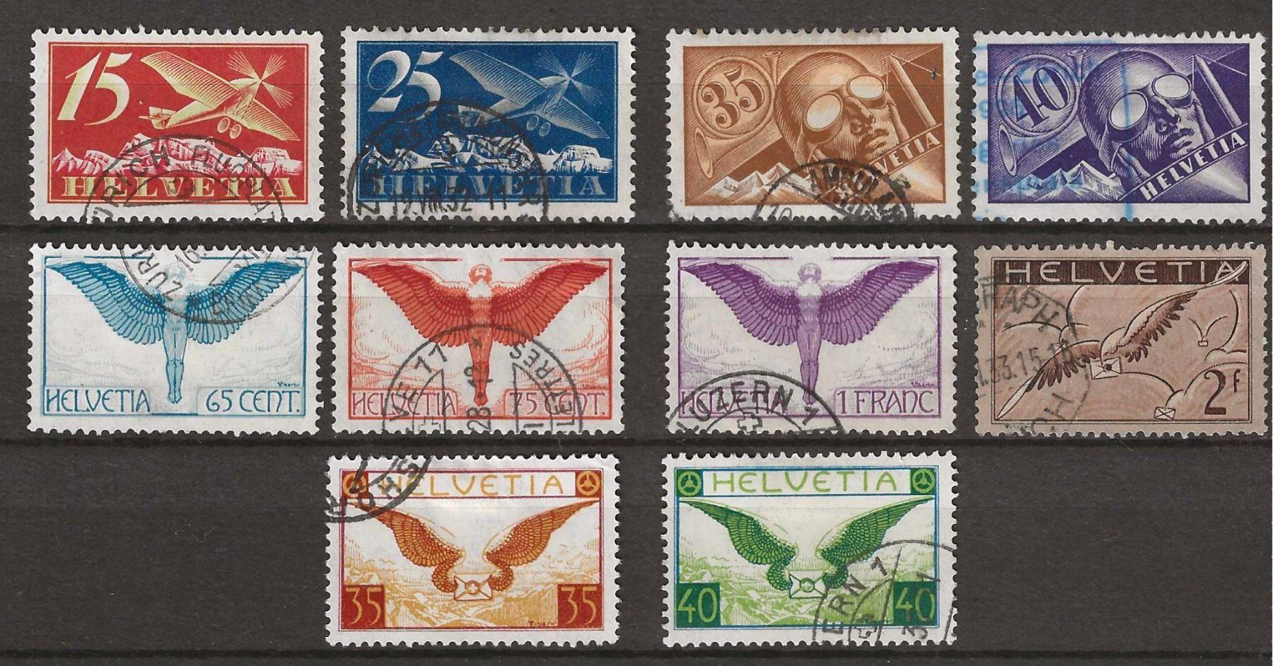 Tutti i francobolli: 1923-30 : Div. CH Flugpostmarken : KP 885.-- – Usato da Gümligen venduto da Geniusbuy