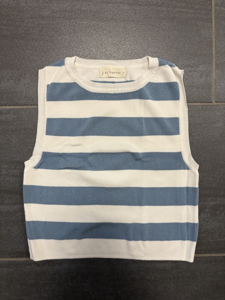 Tops: Blau weiss gestreiftes Tank Top M – D'occasion à Rümlang par svent 2