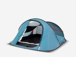 Instant-Campingzelt für 3 Personen, 2 Seconds blau