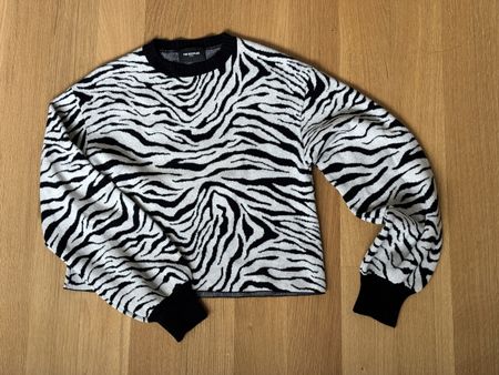 The Kooples Cropped Perfect Cozy Pullover Zebra
