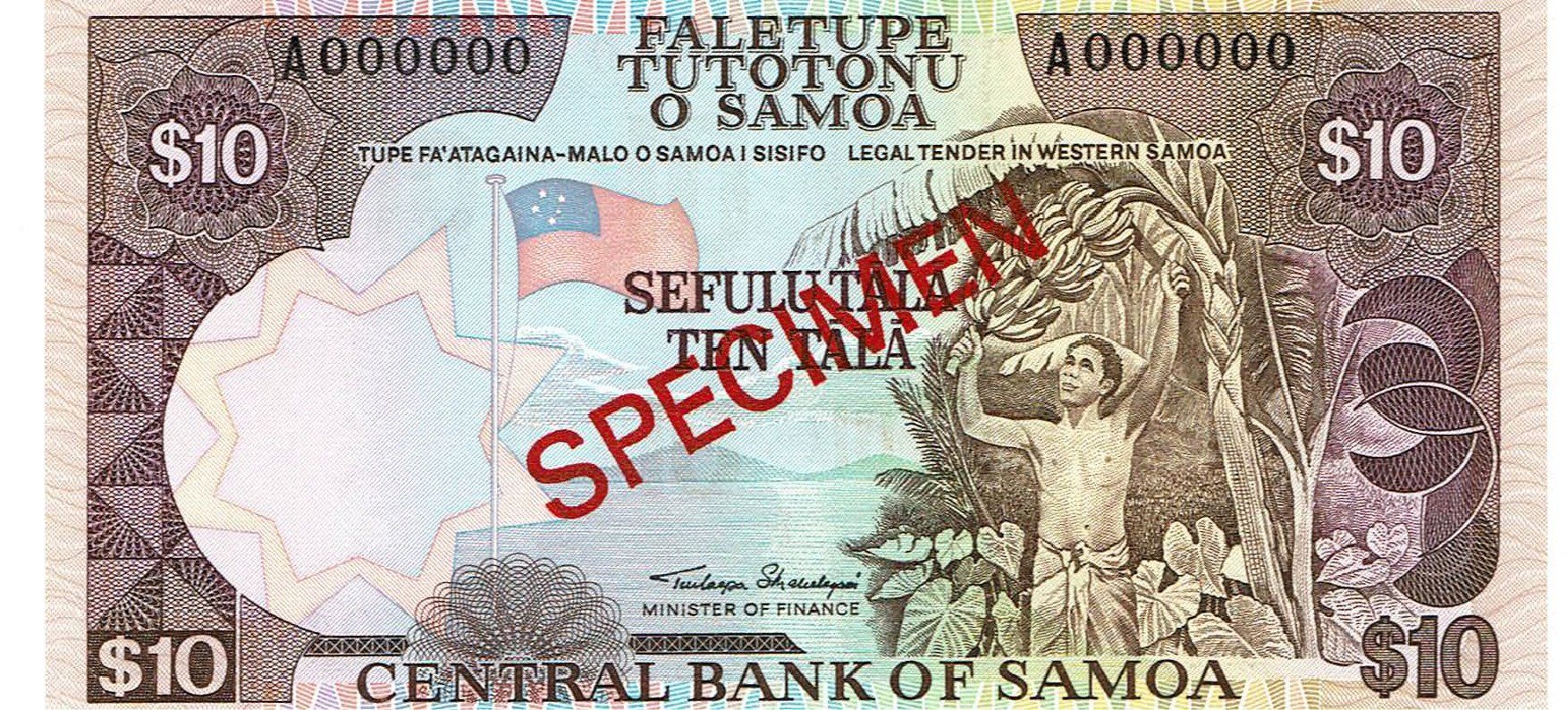 Banconote: Western Samoa 10 Tala 2002 P-34 Specimen UNZ – Nuovo (secondo la descrizione) da Steffisburg venduto da ber_8htf