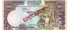 Western Samoa 10 Tala 2002 P-34 Specimen UNZ