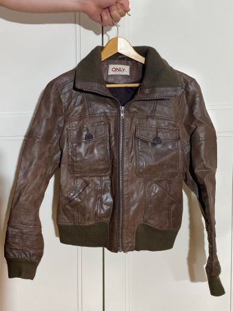 Braune Lederjacke, Gr. L/38,