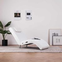 vidaXL Massage-Chaiselongue mit Kissen WeiÃŸ Kunstleder