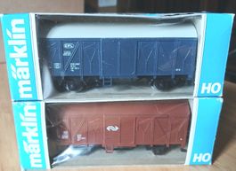 Märklin HO 4405 + 4402, 2 Wagons de marchandises d'occasion