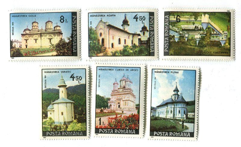 Tutti i francobolli: Briefmarken "Klöster". Rumänien – Nuovo e nell'imballaggio originale da Basel venduto da Butsch5