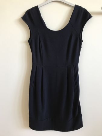 Robe bleu foncé avec noeuds, Claude Pierlot, taille 34