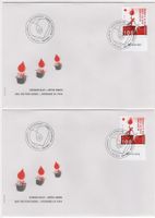 Blutspenden Marken mit TAB (dt+fr) auf illustrierten FDC's