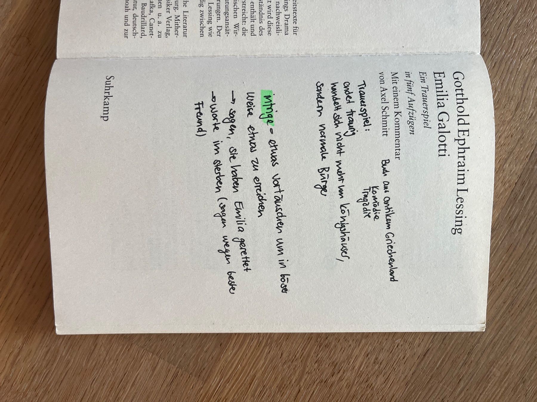 Libri: Gotthold E. Lessing - Emilia Galotti - Text und Kommentar – Usato da Laupen BE venduto da lee_ym6v 3