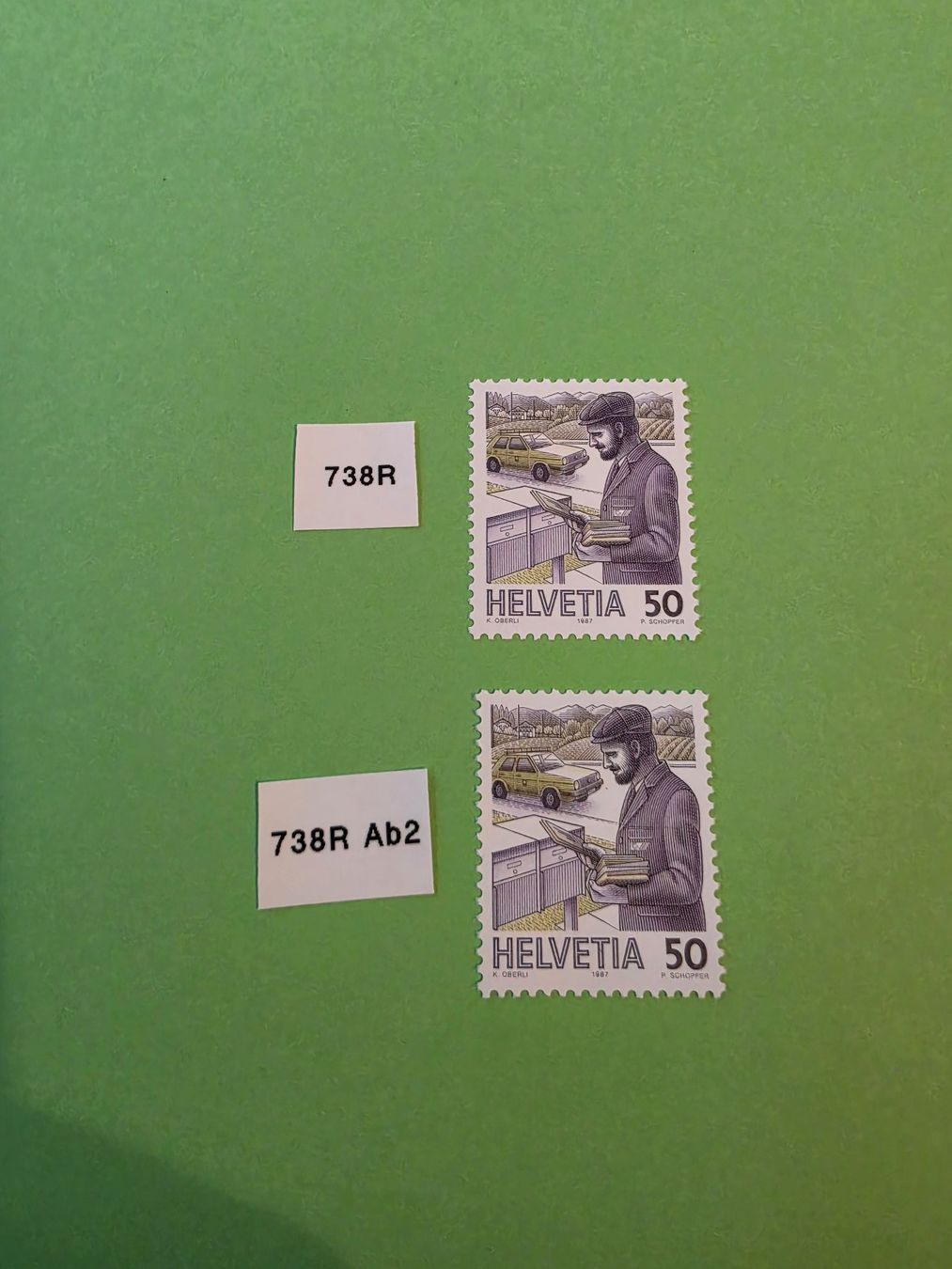 Alle Briefmarken: 1992 738R und Ab2 Postbote, postfrisch ** – Gebraucht aus Leimbach AG von jaja79