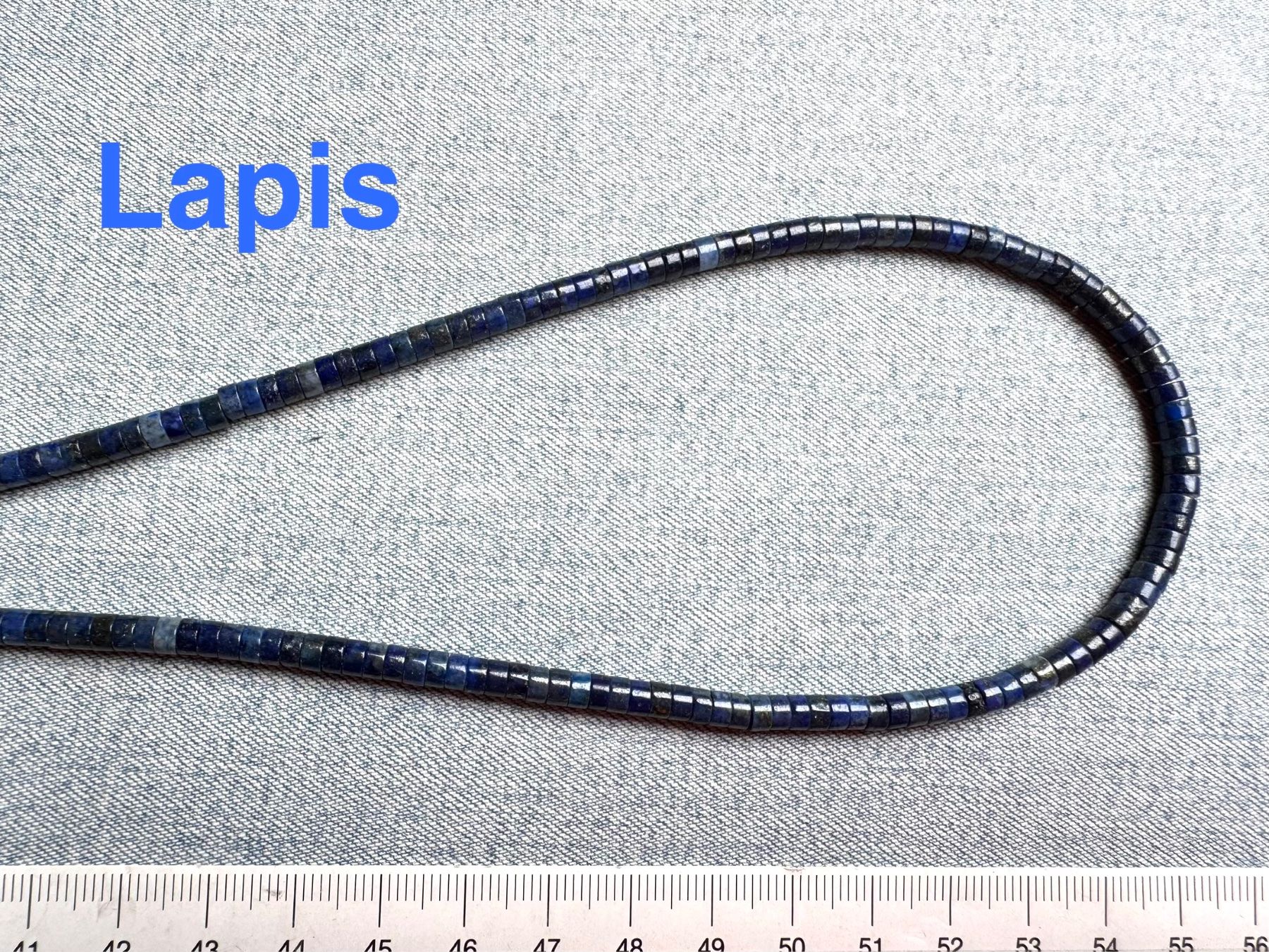 Catenine: Lapis Lazuli  Schlange Strang    4mm      auf Flexdraht – Nuovo e nell'imballaggio originale da Leuggern venduto da gemshow 7